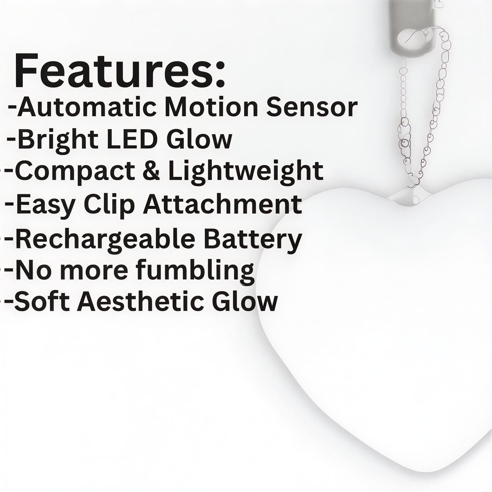 Purse Lume Motion-Sensor Heart Light